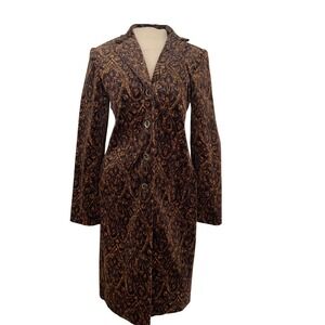 Vintage Elliott Lauren Velvet Paisley Jacket Womens Size 6 Brown Gold  USA Made